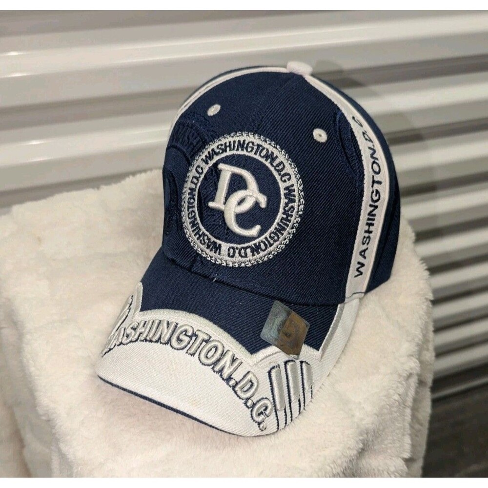 City Hunter Washington DC Men's Hat Ball‎ Cap Navy & White One Size Adjustable